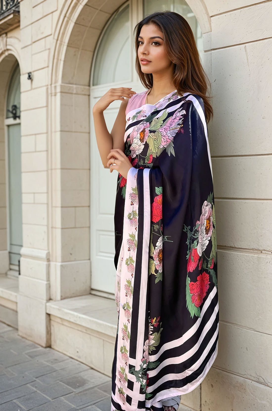 Night Lights  - Satin Saree