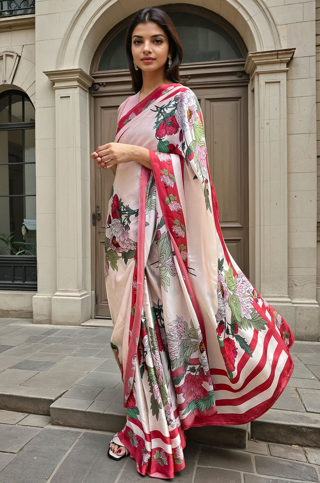 Whispers of Elegance  - Satin Saree