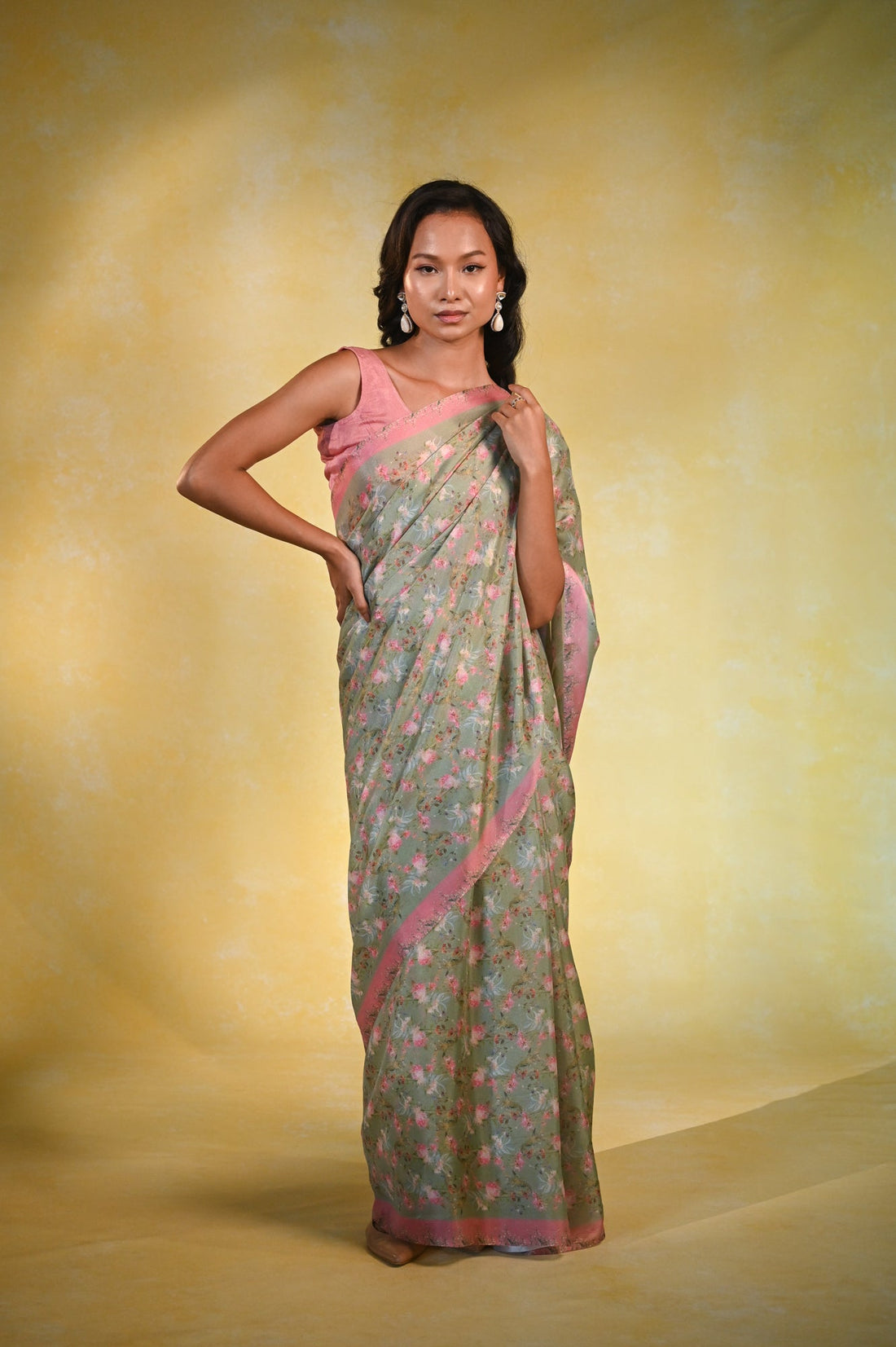 Lush Blossoms - Crepe Saree