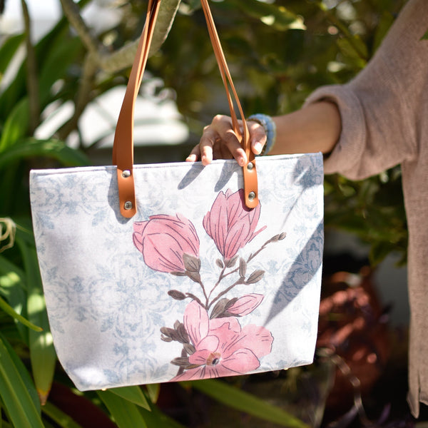 Amazon.com: Beautiful Sakura Tree Pink Flower Moon Stars Cherry Blossom  Tote Bag : Clothing, Shoes & Jewelry